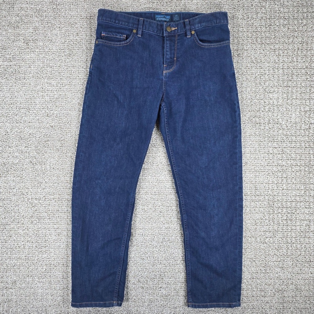 Patagonia Womens 32x27 Boyfriend Crop Jeans Dark Wash Organic Cotton